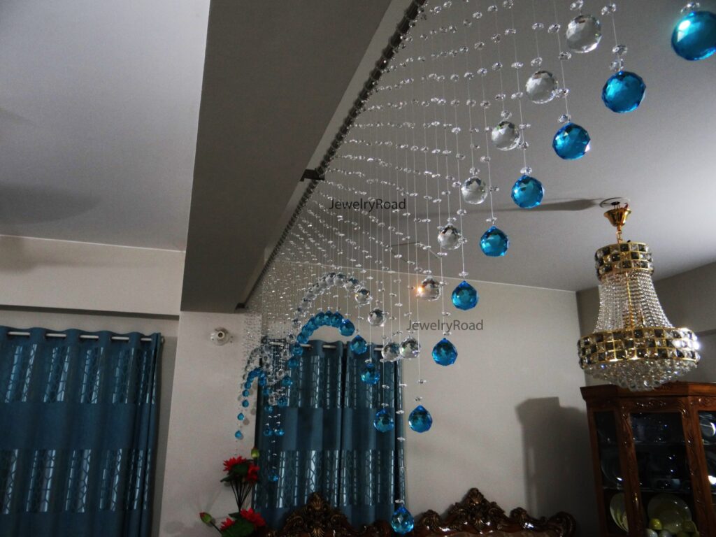 Sparkling crystal curtain for living room interior – JewelryRoad Bangladesh